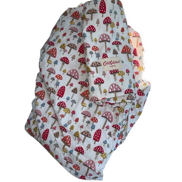 Kath Kidston red white MUSHROOM print TWIN fitted sheet pillow case 2 pieces - Picture 1 of 4